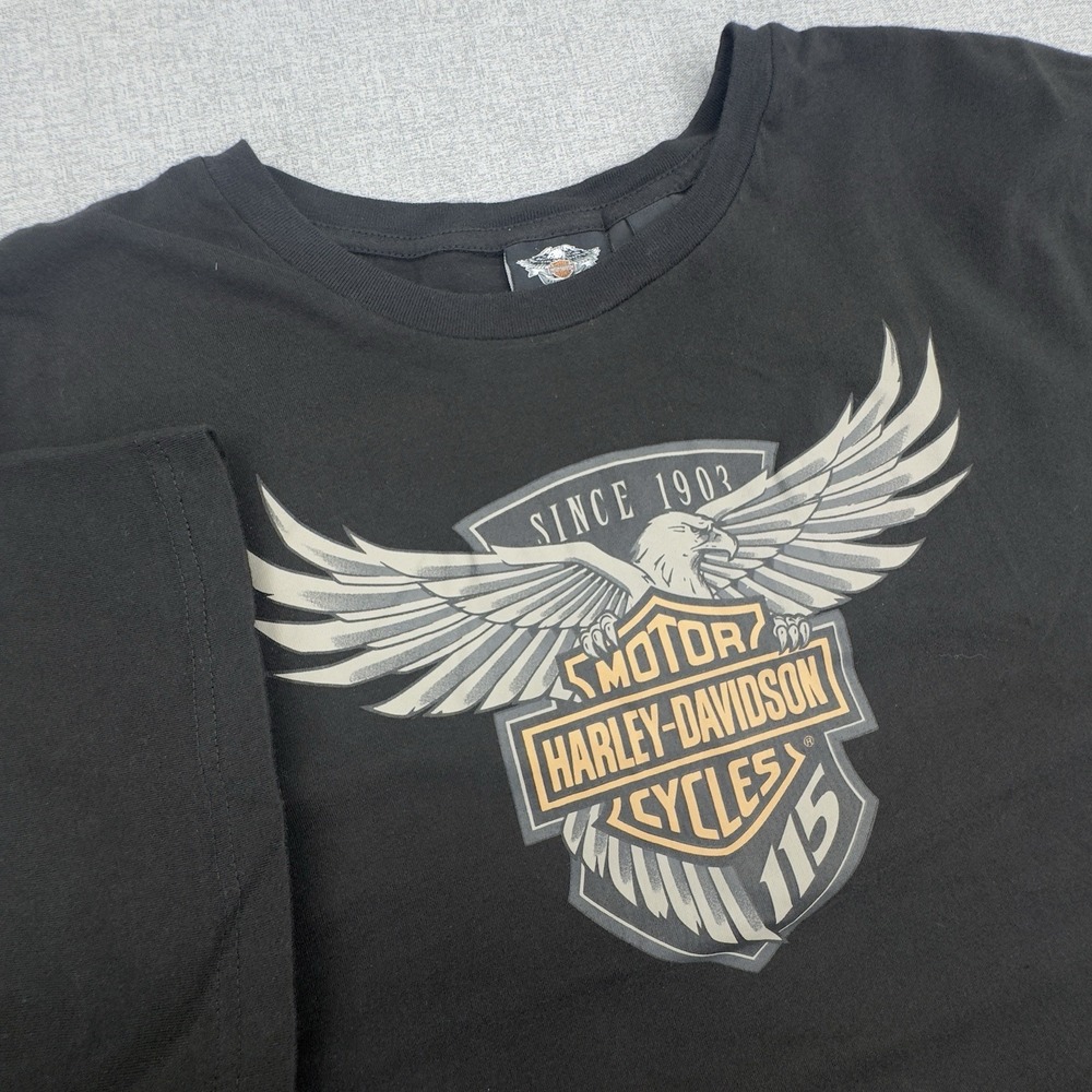 Harley Davidson Light Weight T-Shirt Eagle Wings 115th Anniversary Size 2XL